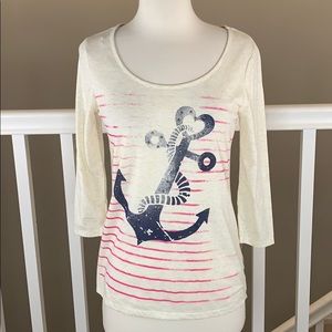 ❤❤Red Camel blouse- anchor print size Medium